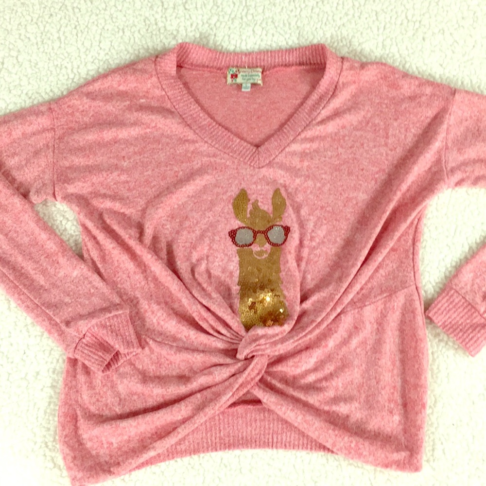 NWOT Llama 🦙 soft pink top